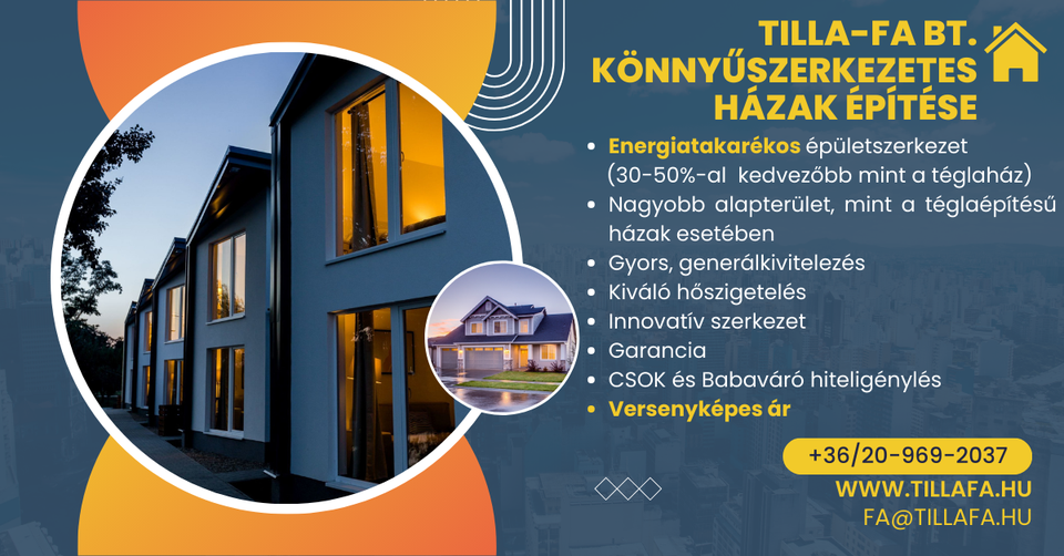 Tilla-fa Bt Könnyűszerkezetes házak építése Csongrád megye kép