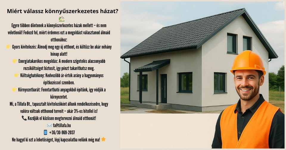 Tilla-fa Bt Könnyűszerkezetes házak építése Csongrád megye kép
