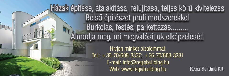 Regia Building Kft. teljes körű építőipari kivitelezés Fejér megye kép