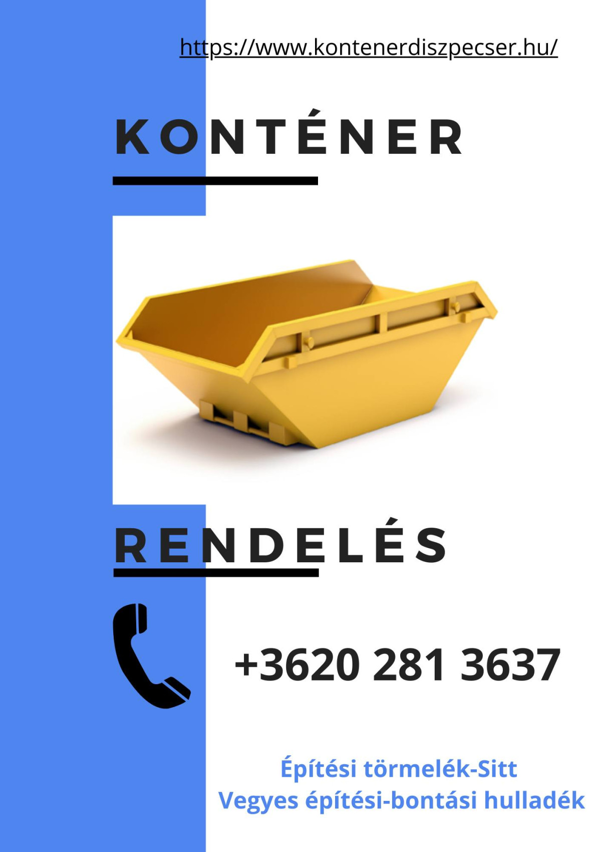 Konténer Diszpécser +36-20-281-3637 Konténer rendelés Zsámbéki medence kép