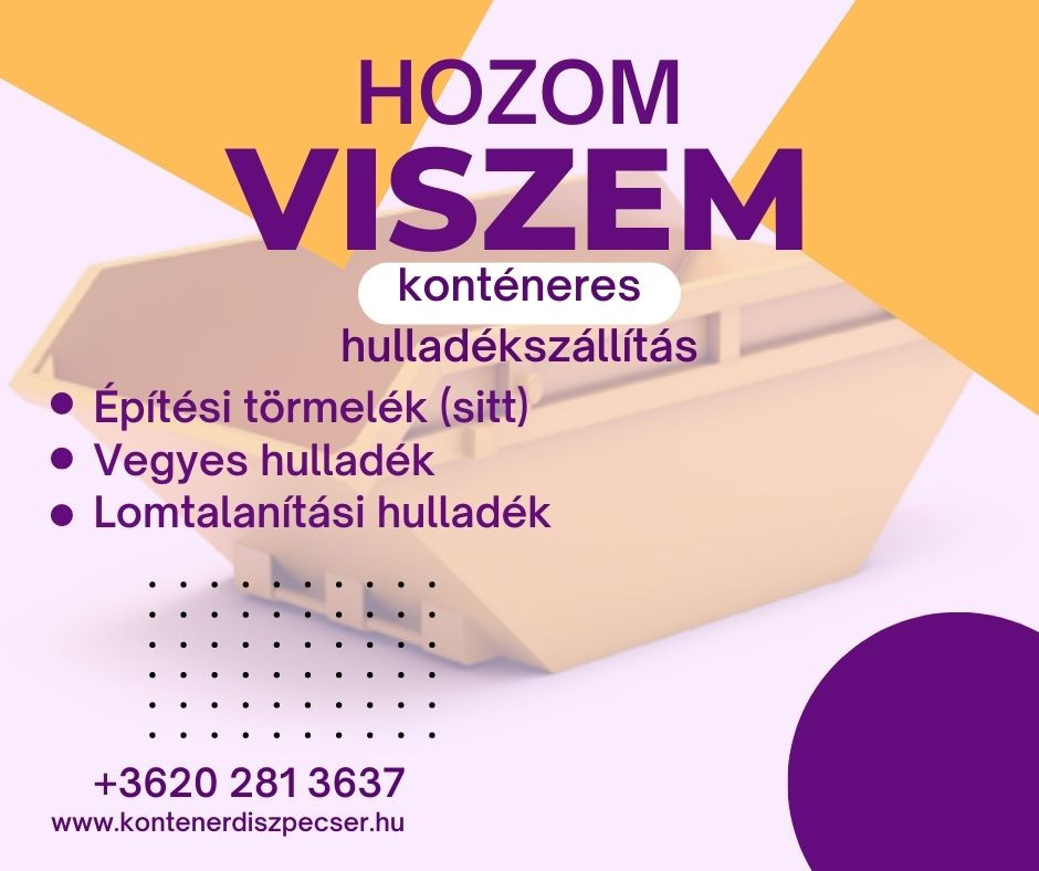 Konténer Diszpécser +36-20-281-3637 Konténer rendelés Zsámbéki medence kép