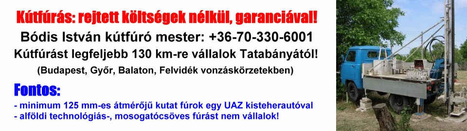 Kútfúró, kútépítő mester Tatabánya Bódis István kép