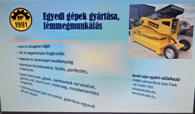 Benkő Lajos egyedi gépek gyártása, fémmegmunkálás kép