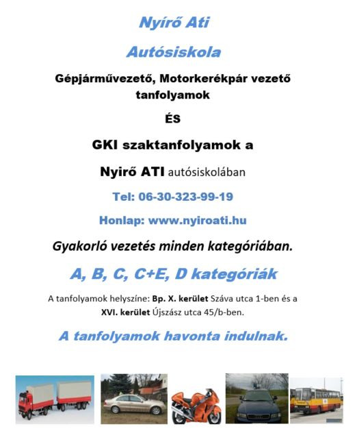 Nyírő Ati-Autós iskola kép