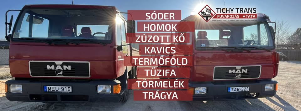 Homok, sóder, építési törmelék szállítás, fuvarozás  építőipari ömlesztett áruk Komárom-Esztergom megye Tichy fuvar kép