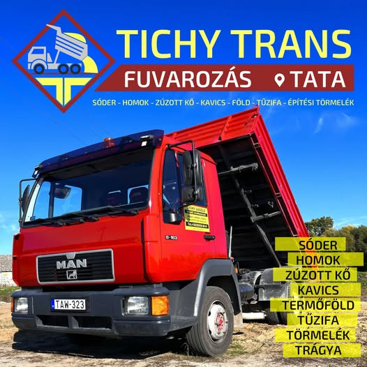 Homok, sóder, építési törmelék szállítás, fuvarozás  építőipari ömlesztett áruk Komárom-Esztergom megye Tichy fuvar kép